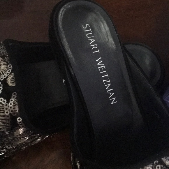 Stuart Weitzman black radiant velvet mule - Picture 4 of 8
